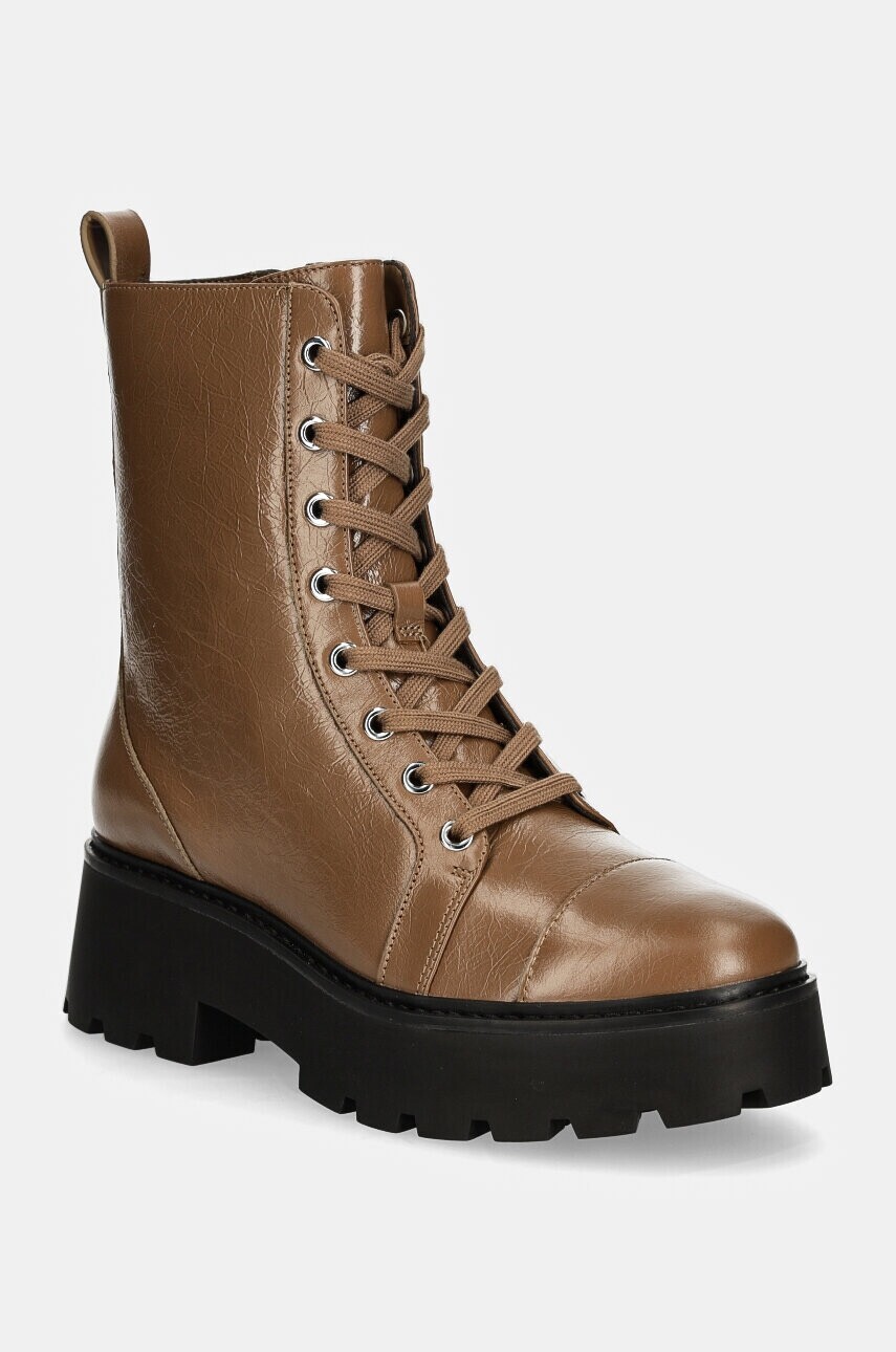 Kožené workery MICHAEL Michael Kors Blake dámske, hnedá farba, na plochom podpätku, 40F4BKFE7L.229