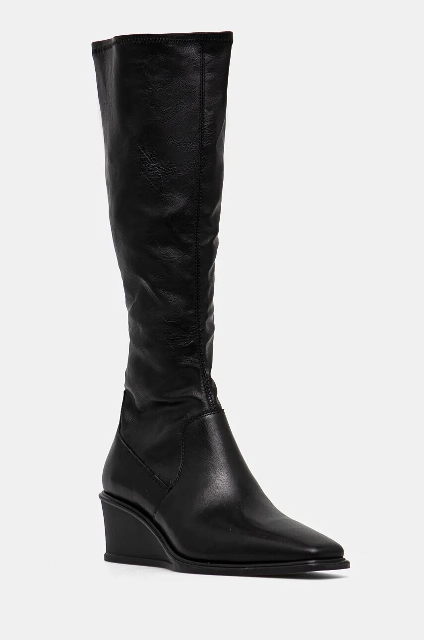 Vysoké čižmy Vagabond Shoemakers AINO dámske, čierna farba, na kline, 5829-102-20