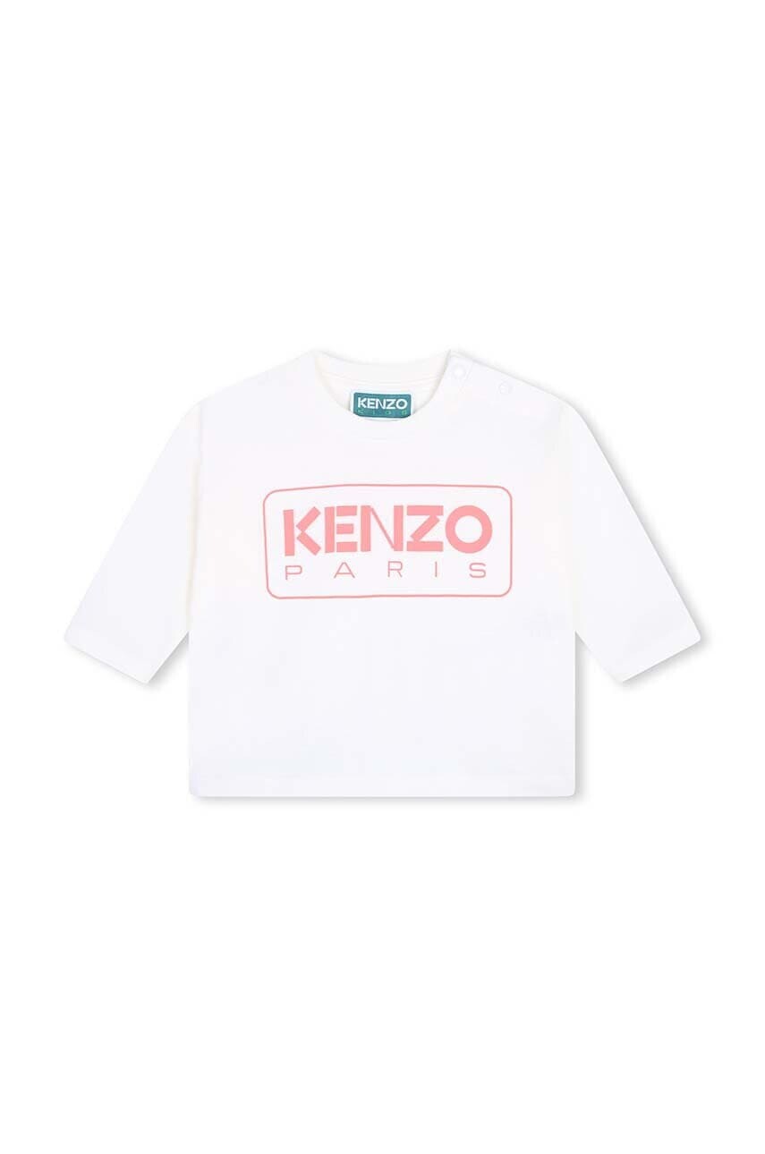 Detská bavlnená košeľa s dlhým rukávom Kenzo Kids béžová farba, K60489
