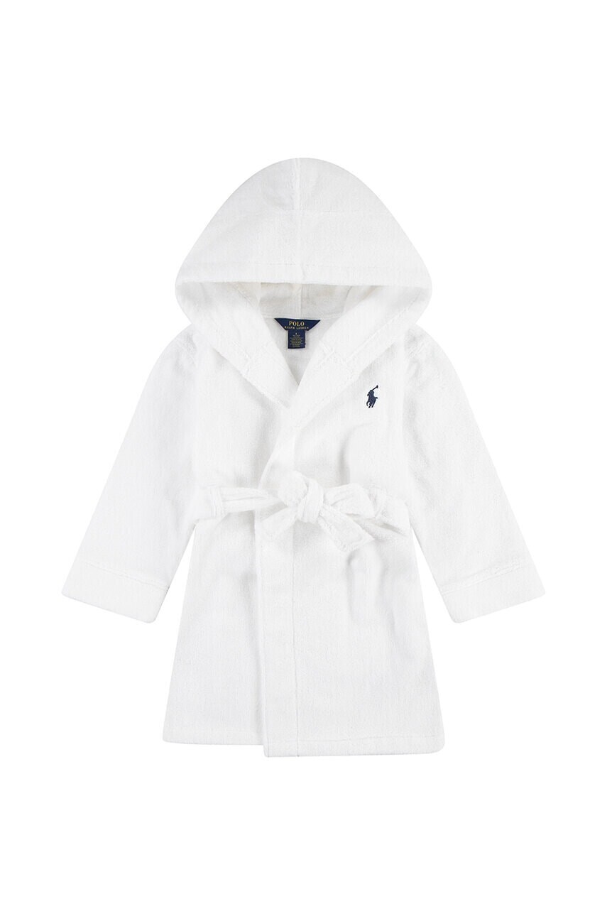 Detský bavlnený župan Polo Ralph Lauren biela farba, 8P0188