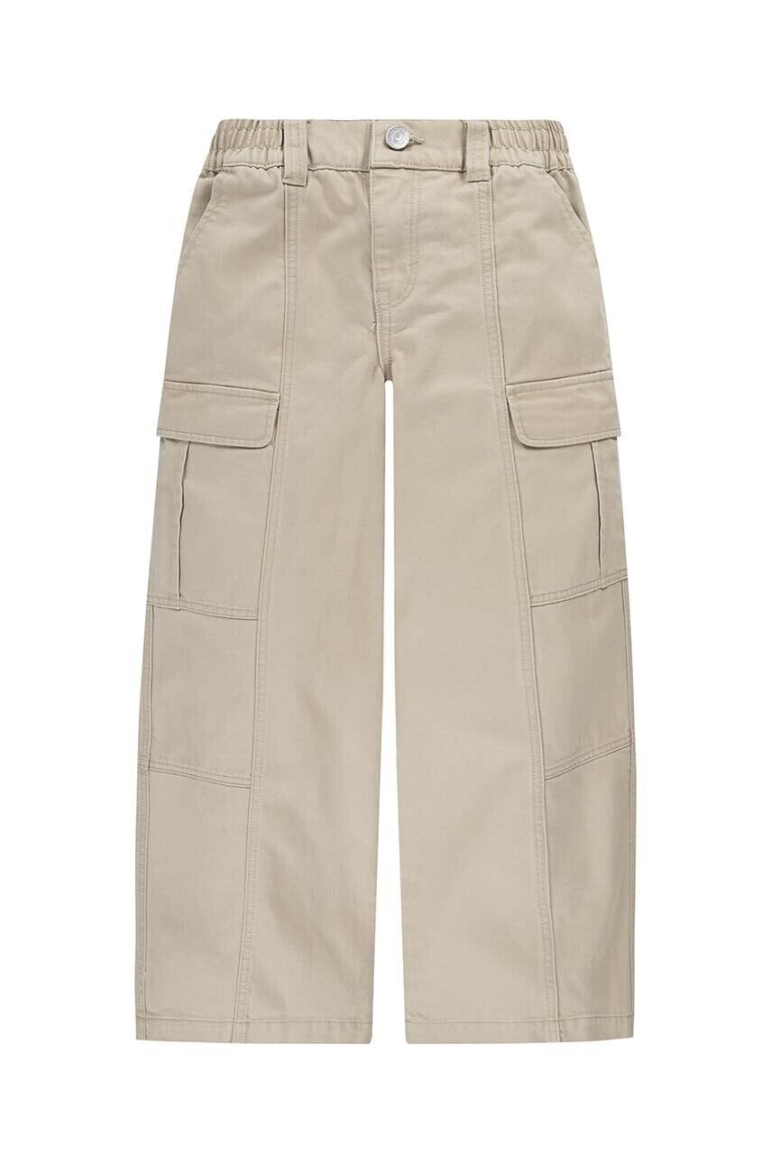 Detské bavlnené nohavice Levi's TWILL '94 BAGGY WIDE LEG béžová farba, vzorované, 3EL019