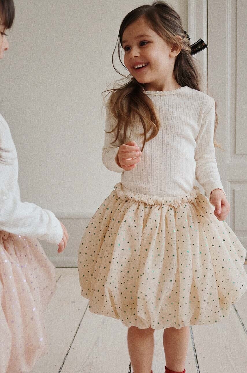 Dievčenská sukňa Konges Sløjd FAIRY BALLOON SKIRT béžová farba, mini, áčkový strih, KS101512