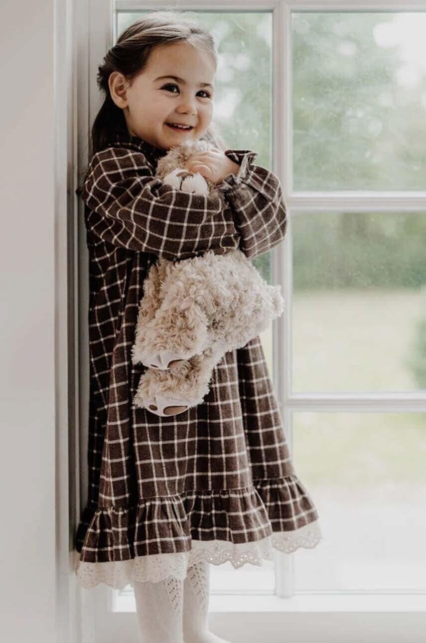 Dievčenské bavlnené šaty That's mine Haya hnedá farba, mini, oversize, 113528