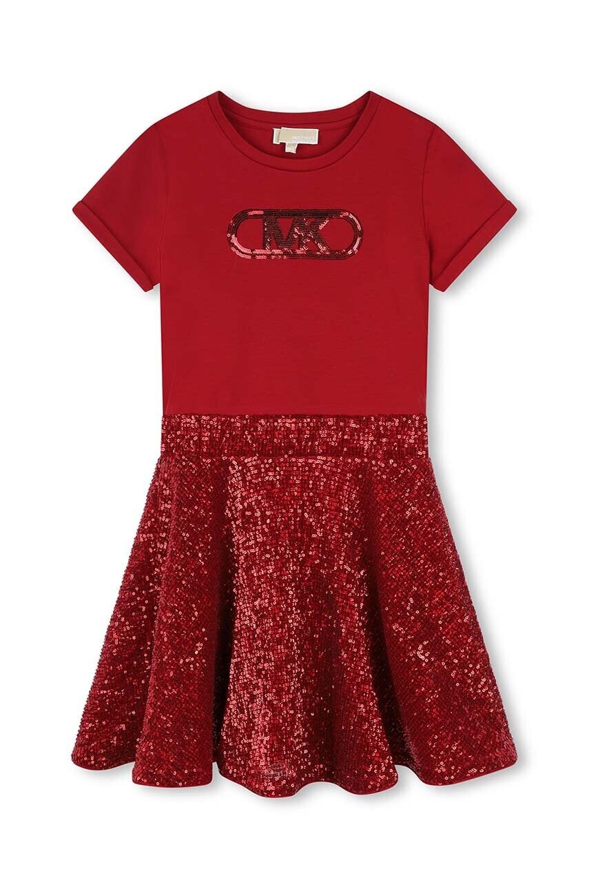 Dievčenské šaty Michael Kors červená farba, mini, áčkový strih, R30173