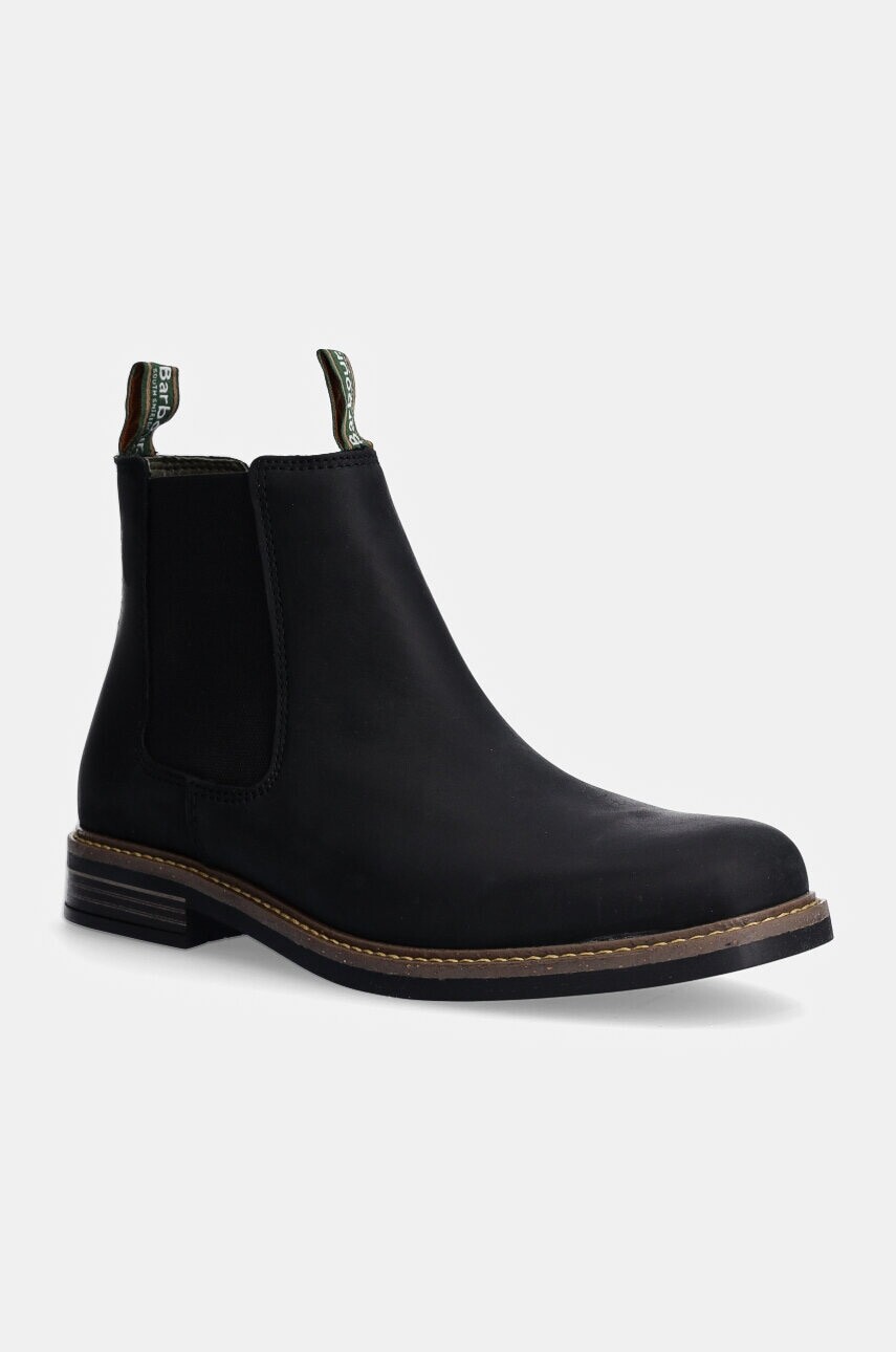 Nubukové chelsea čižmy Barbour Farsley čierna farba, MFO0244BK11