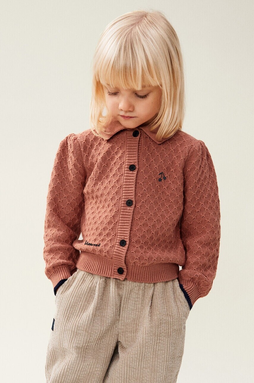 Detský vlnený kardigan Liewood Jane Knit Cardigan ružová farba, LW19163