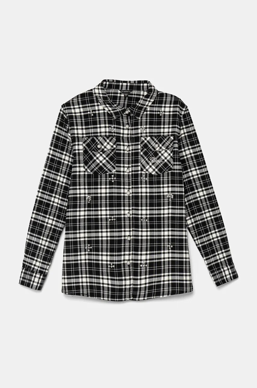 Detská košeľa Guess čierna farba, J4BH01 WFT50