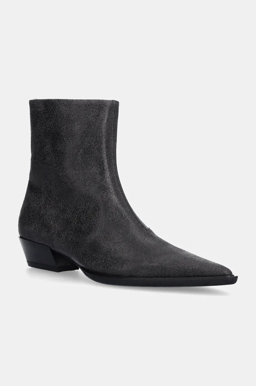 Kožené členkové topánky Vagabond Shoemakers CASSIE dámske, čierna farba, na podpätku, 5850-207-21