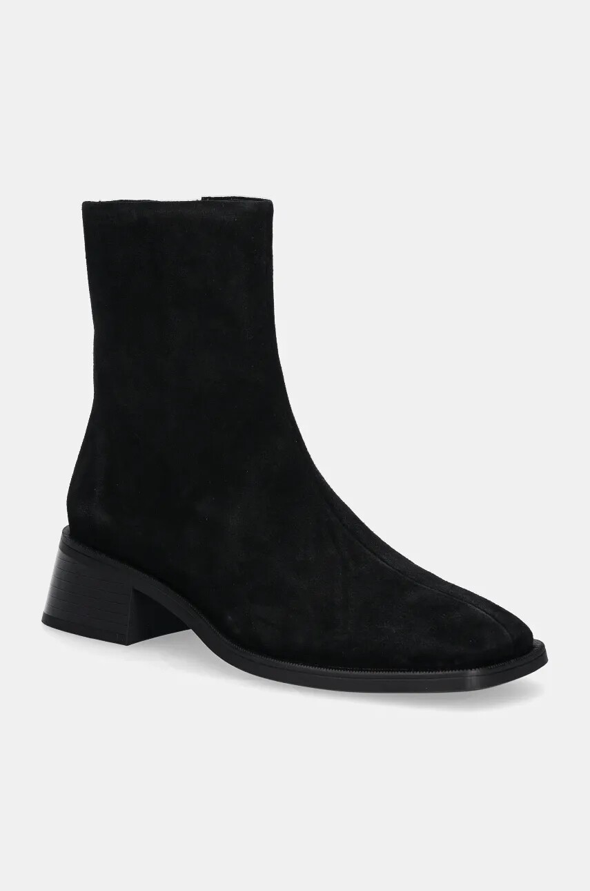 Semišové topánky Vagabond Shoemakers BLANCA dámske, čierna farba, na podpätku, 5217-240-20