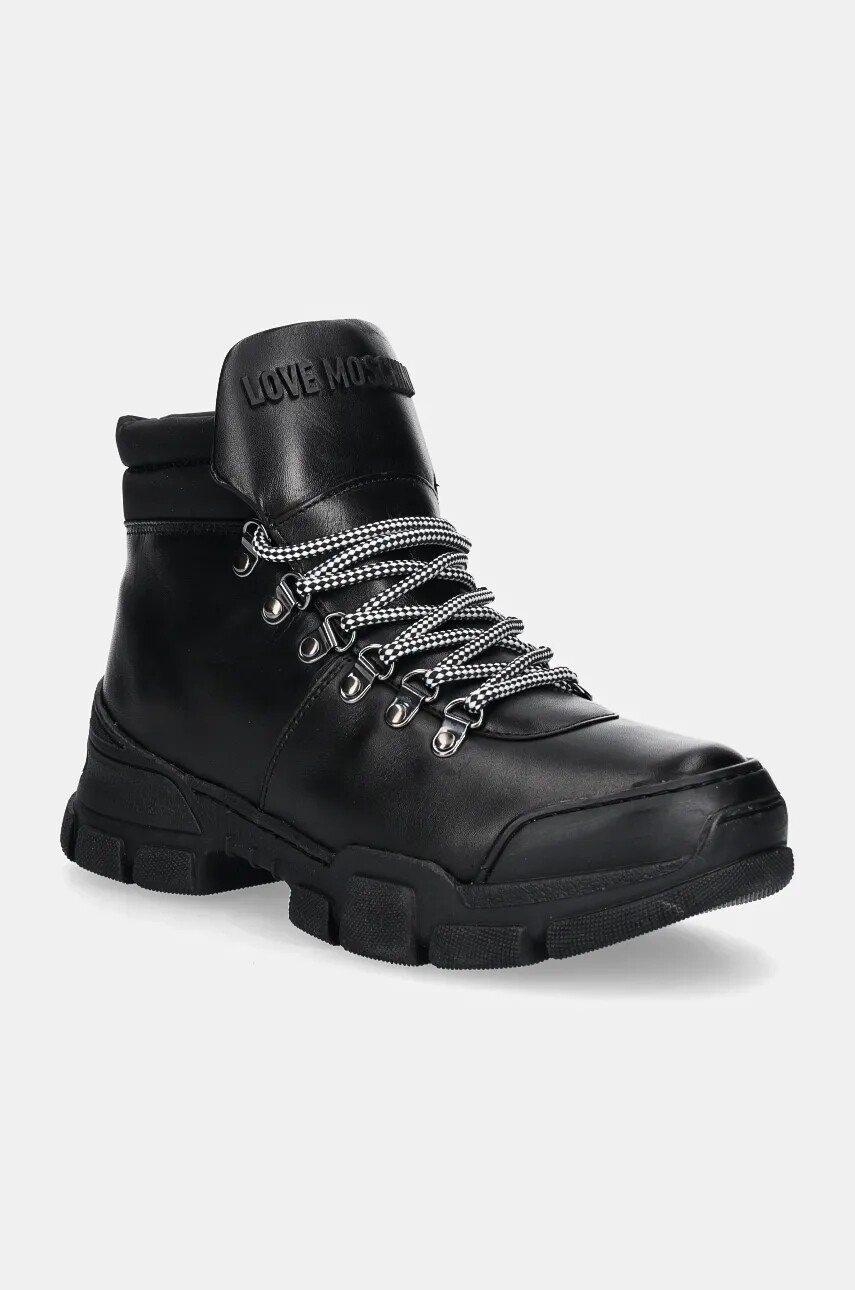 Workery Love Moschino dámske, čierna farba, na platforme, JA15494G0LIA0000