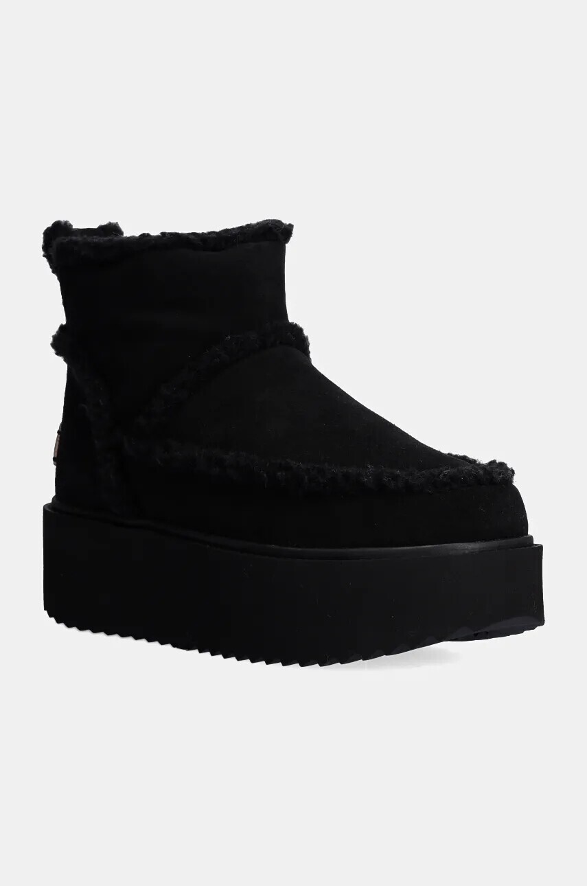 Semišové snehule Inuikii Inuikii X Coccinelle Classic Low Shearling čierna farba, 75204-150