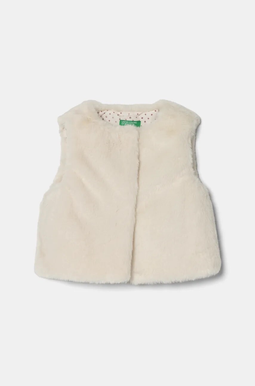 Detská vesta United Colors of Benetton béžová farba, 2A4SGJ00K
