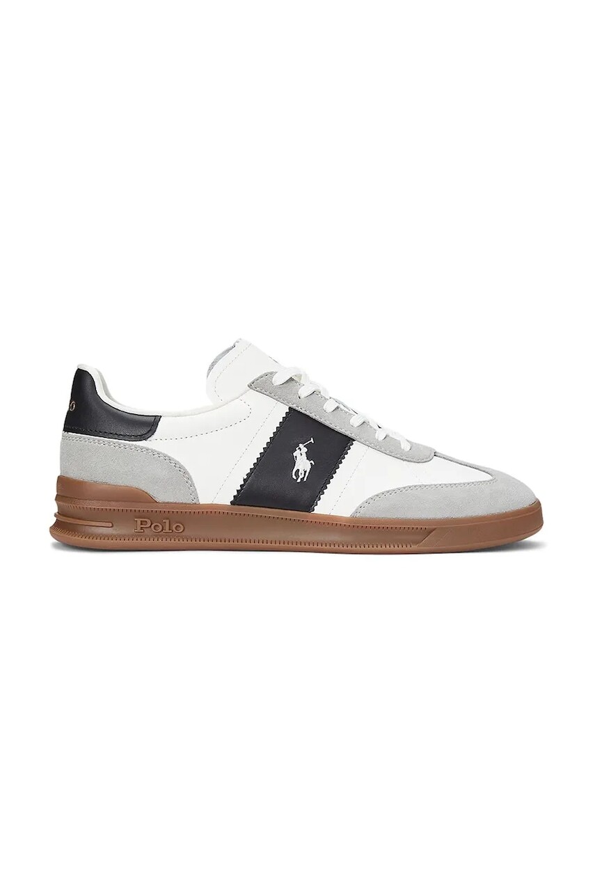Kožené tenisky Polo Ralph Lauren Hrt Aera Pp biela farba, 809956119002
