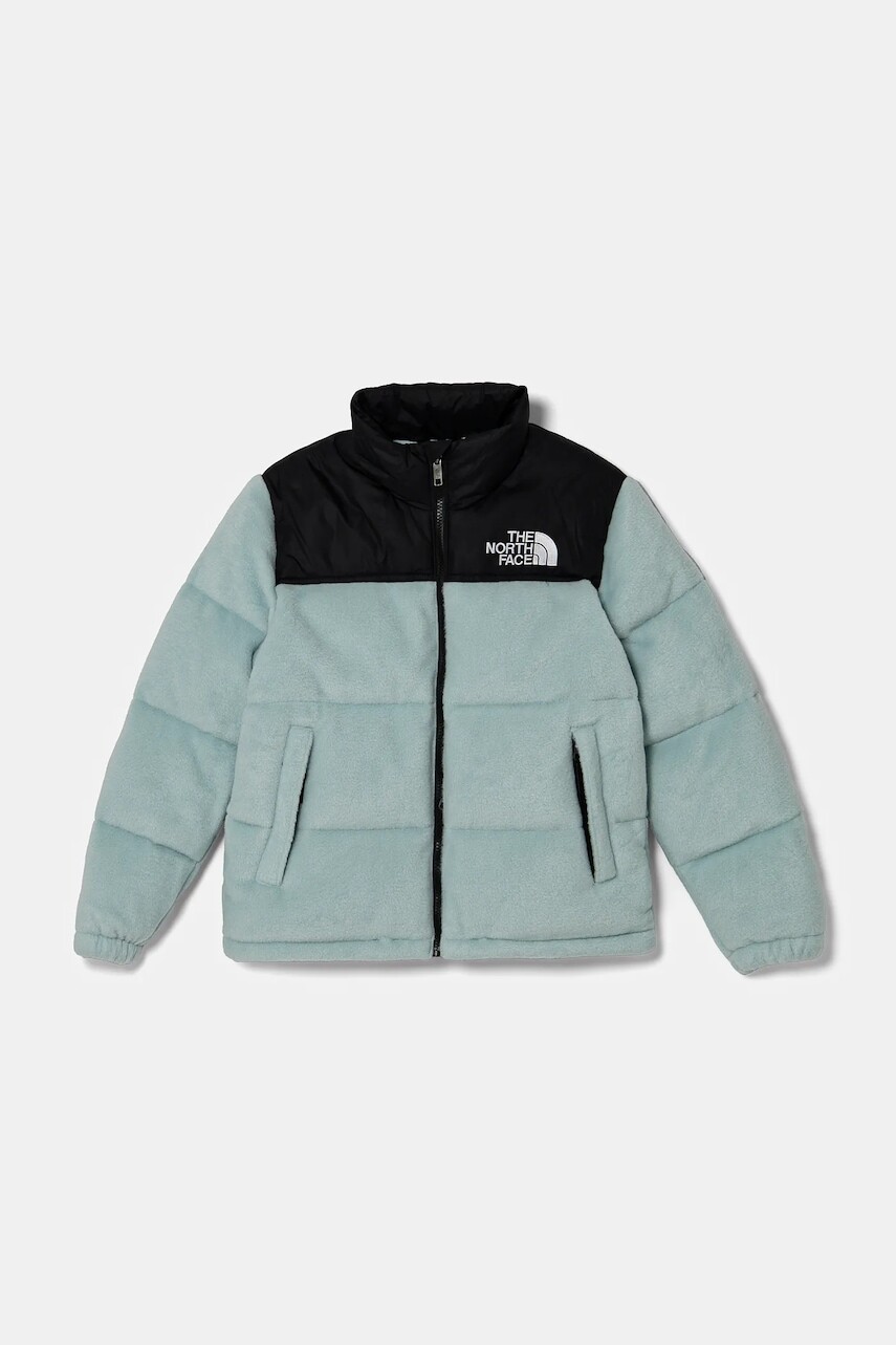 Detská páperová bunda The North Face TEEN 1996 RETRO NUPTSE JACKET tyrkysová farba, NF0A8A4C1OC1