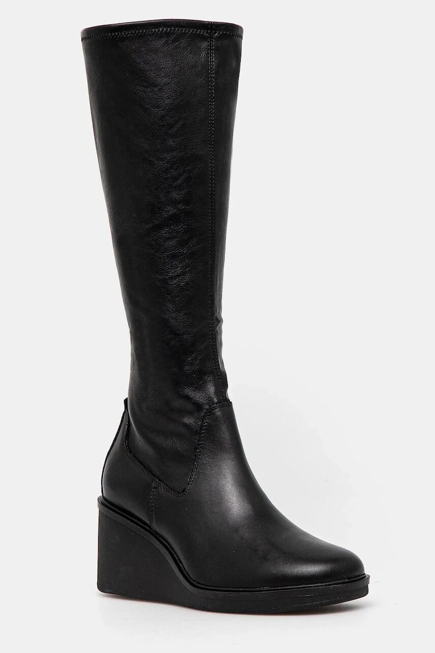 Vysoké čižmy Vagabond Shoemakers DEENA dámske, čierna farba, na kline, 5832-202-20