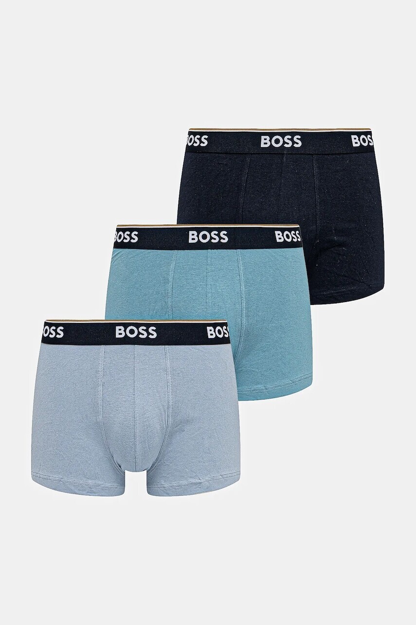 Boxerky BOSS 3-pak tmavomodrá farba, 50531684