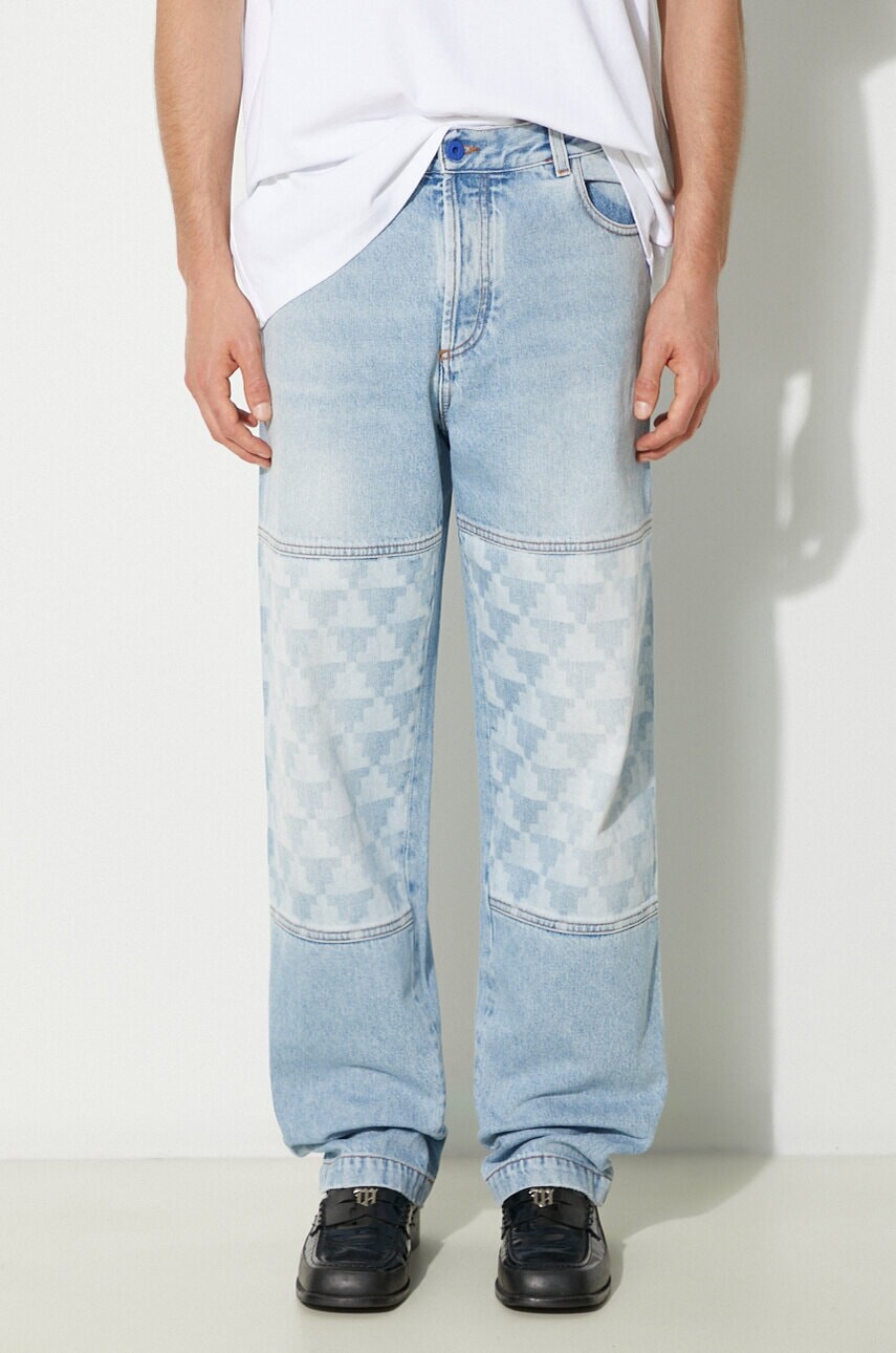 Rifle Marcelo Burlon Laser Cross Dnm Straight Pant pánske, CMYA030F24DEN0034034
