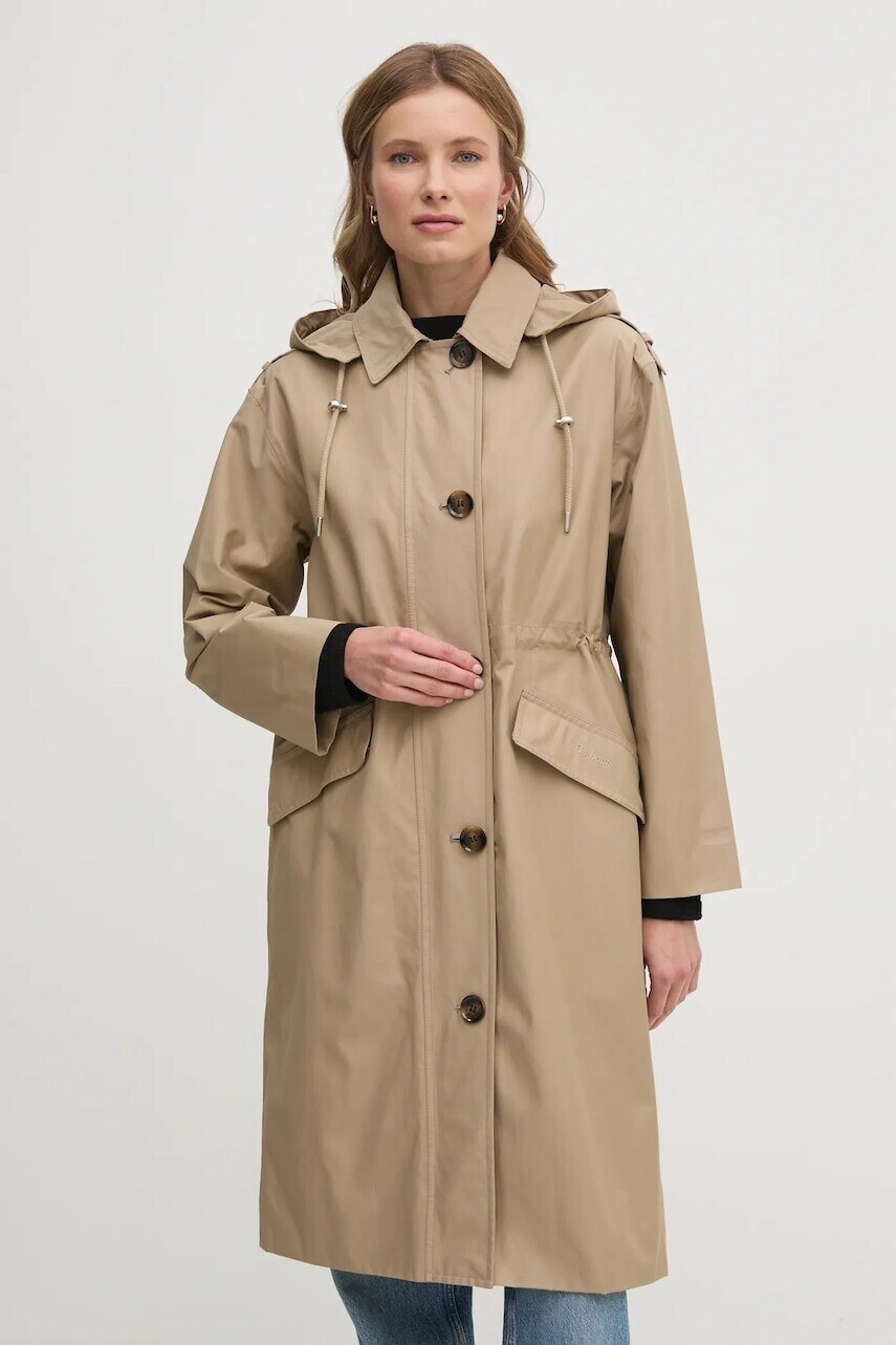 Bunda Barbour dámska, béžová farba, prechodná, oversize, LWB0910BE31