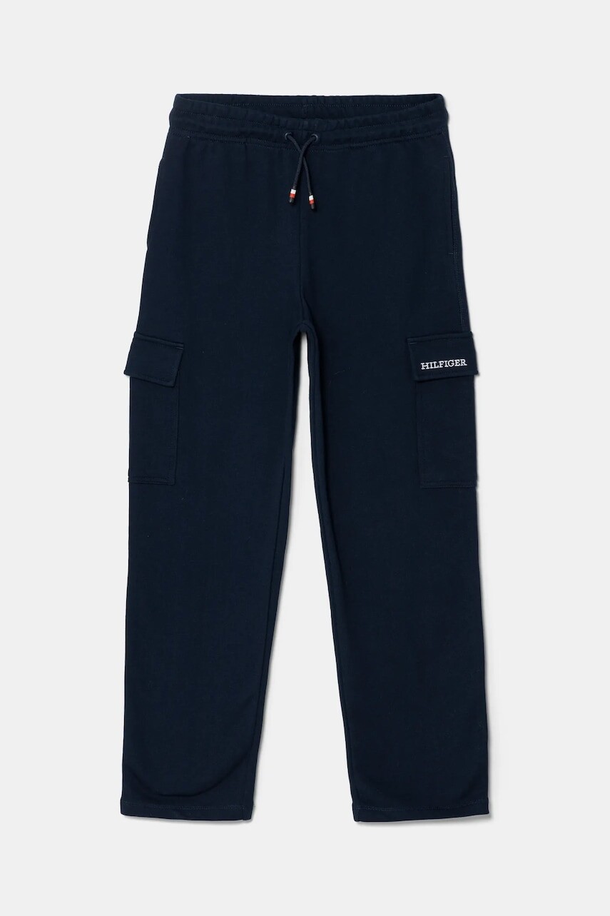 Detské bavlnené tepláky Tommy Hilfiger tmavomodrá farba, jednofarebné, KS0KS00622