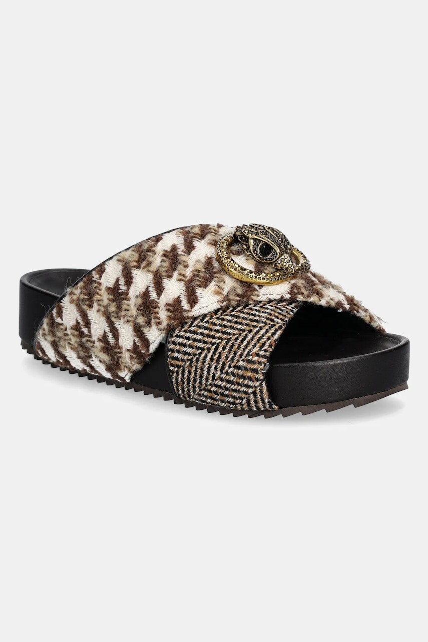 Šľapky Kurt Geiger London Chelsea Cross Strap Dr dámske, béžová farba, 3973139609