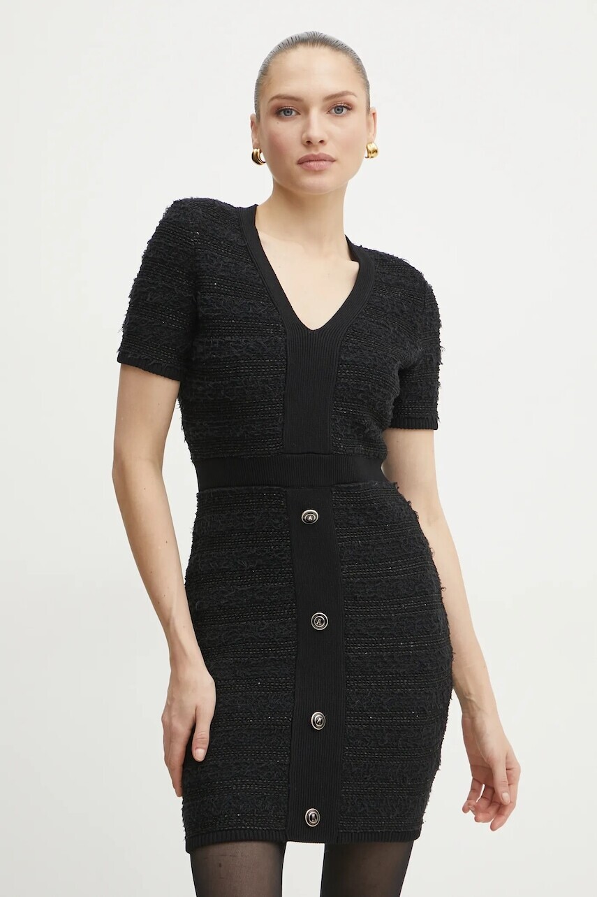 Šaty Marciano Guess AMELIA čierna farba, mini, priliehavé, 5RGK04 5852Z