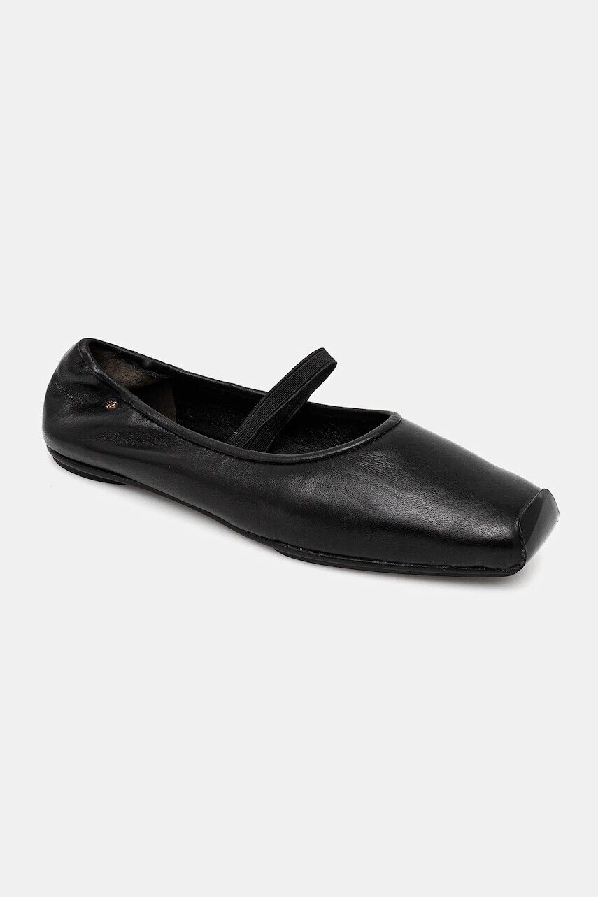 Kožené balerínky Tory Burch Runway Ballet čierna farba, 157625-006