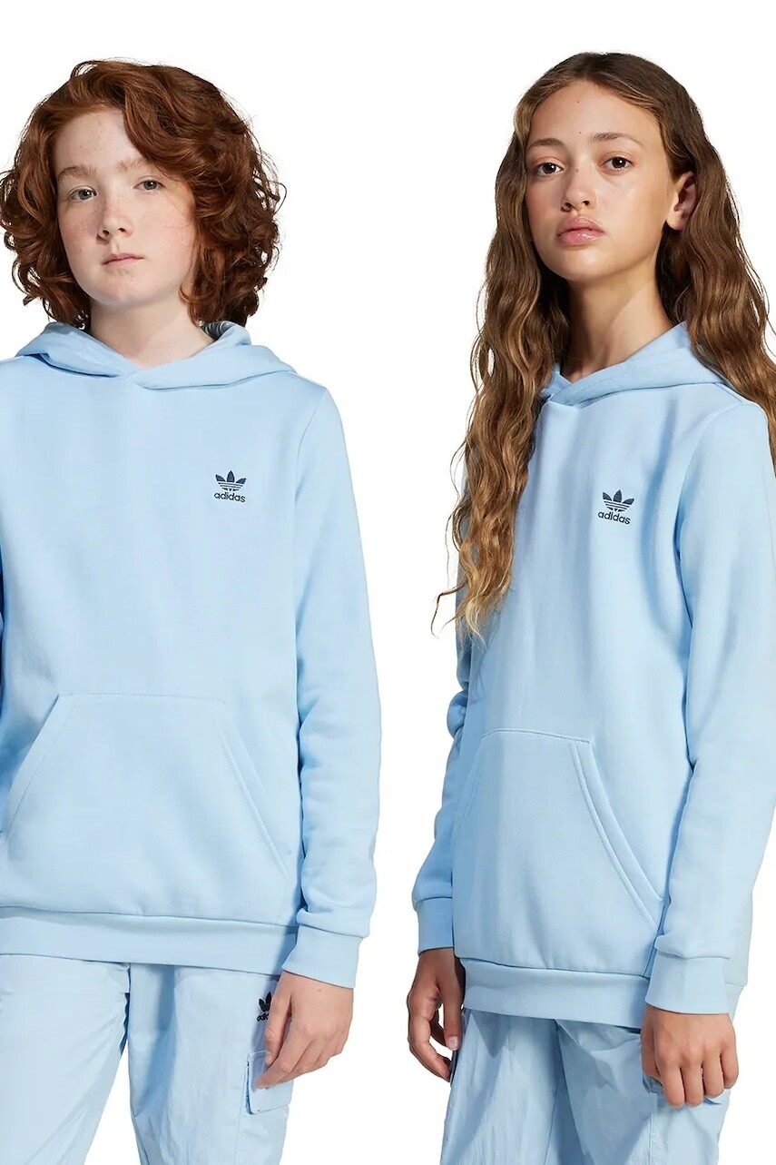 Detská mikina adidas Originals s kapucňou, jednofarebná, JI5827