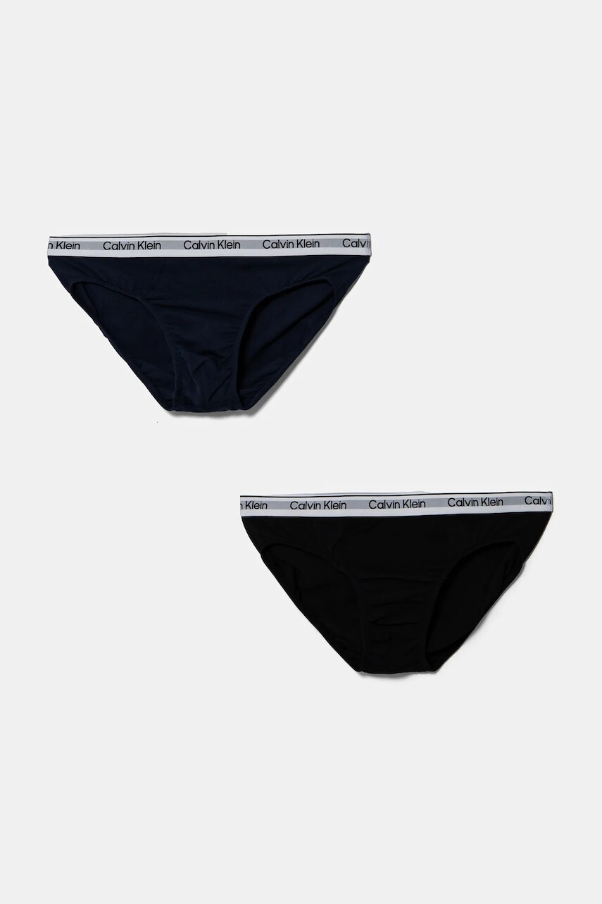 Detské slipy Calvin Klein Underwear 2-pak tmavomodrá farba, B70B700508