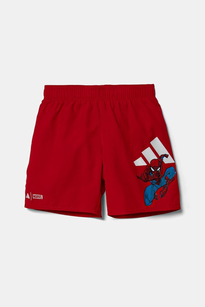 Detské plavkové šortky adidas Performance x Marvel červená farba, JF8436