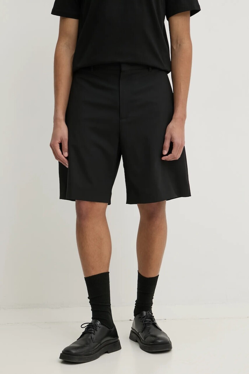 Vlnené šortky MSGM čierna farba, 3840MB08X.257127
