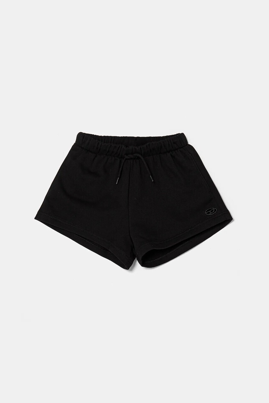 Bavlnené šortky Diesel PAGL SHORTS čierna farba, s nášivkou, nastaviteľný pás J02204