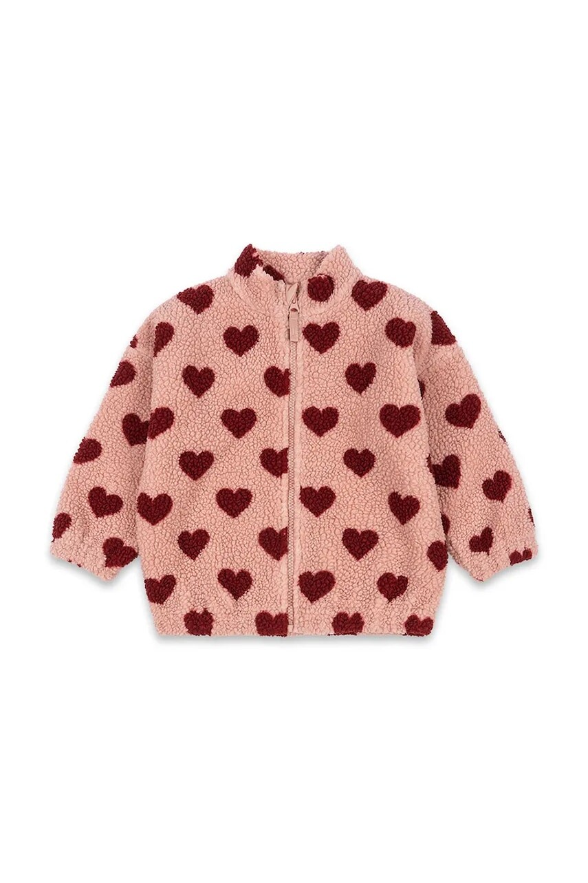 Detská bunda bomber Konges Sløjd JODY TEDDY JACKET GRS ružová farba, KS102308