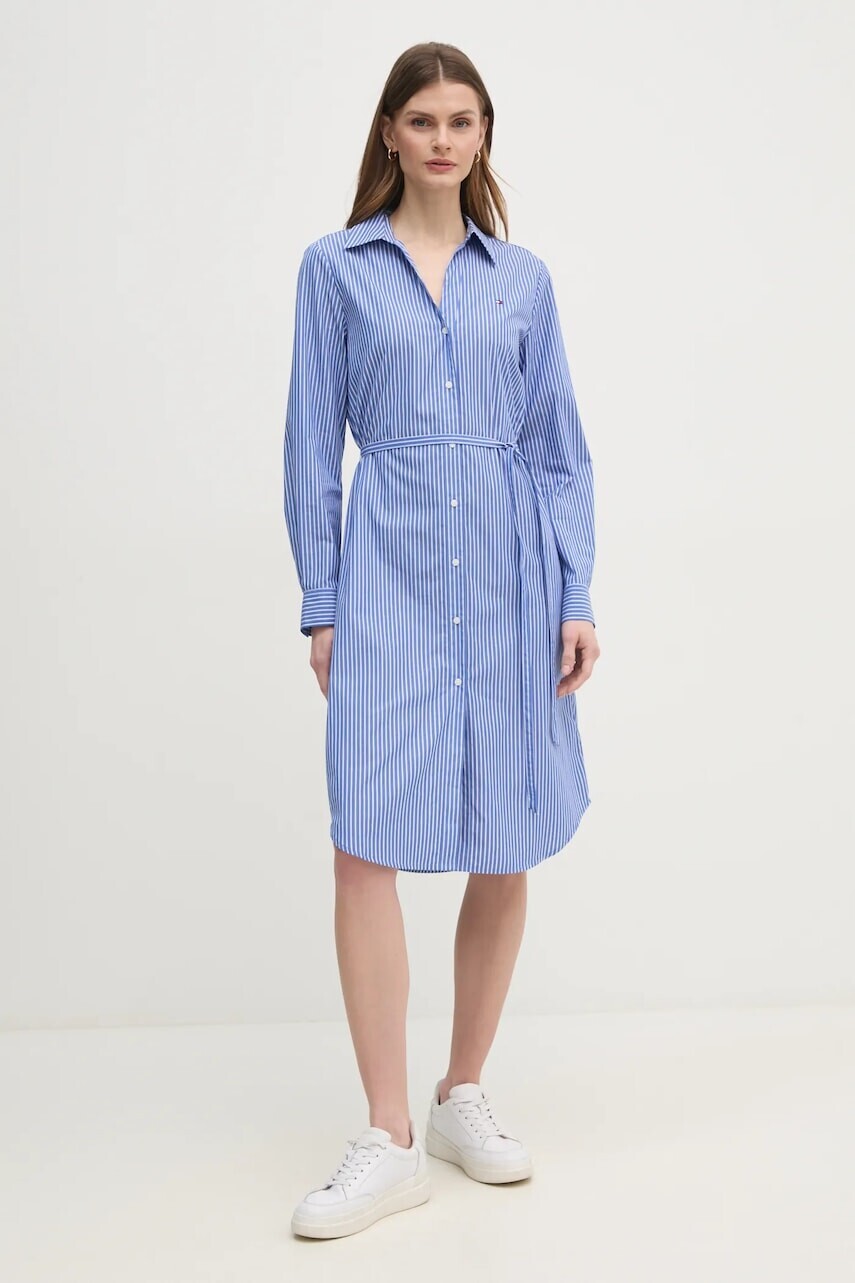 Šaty Tommy Hilfiger midi, rovný strih, WW0WW45581