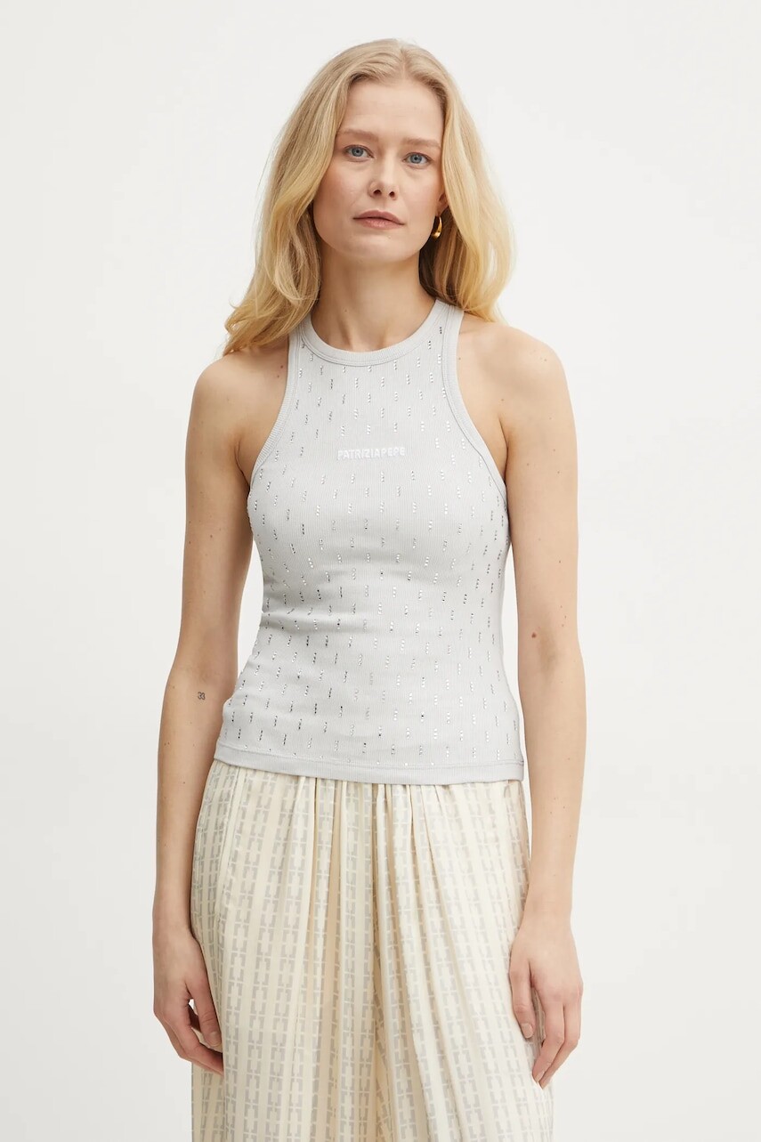 Top Patrizia Pepe dámsky, šedá farba, 8M1674 J252