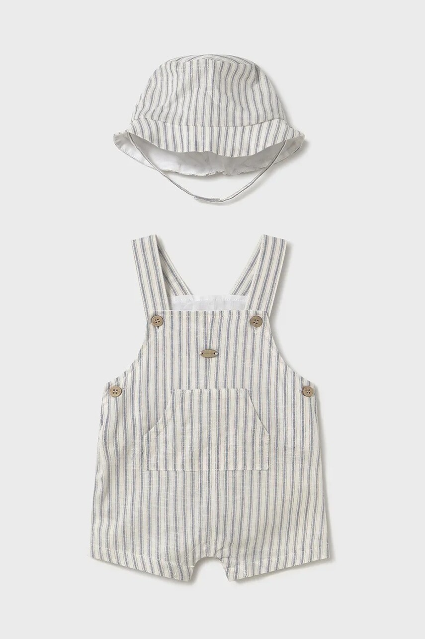 Detská súprava s prímesou ľanu Mayoral Newborn béžová farba, 1601