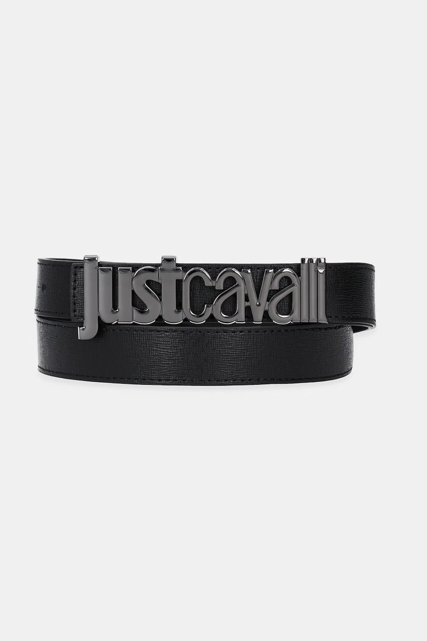 Kožený opasok Just Cavalli pánsky, čierna farba, 78QA6F30 ZPA42