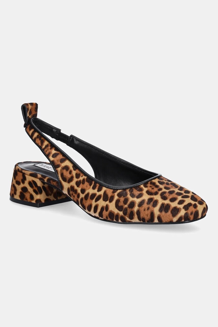 Kožené lodičky Steve Madden Smitten-LP hnedá farba, na podpätku, s otvorenou pätou, SM11003685