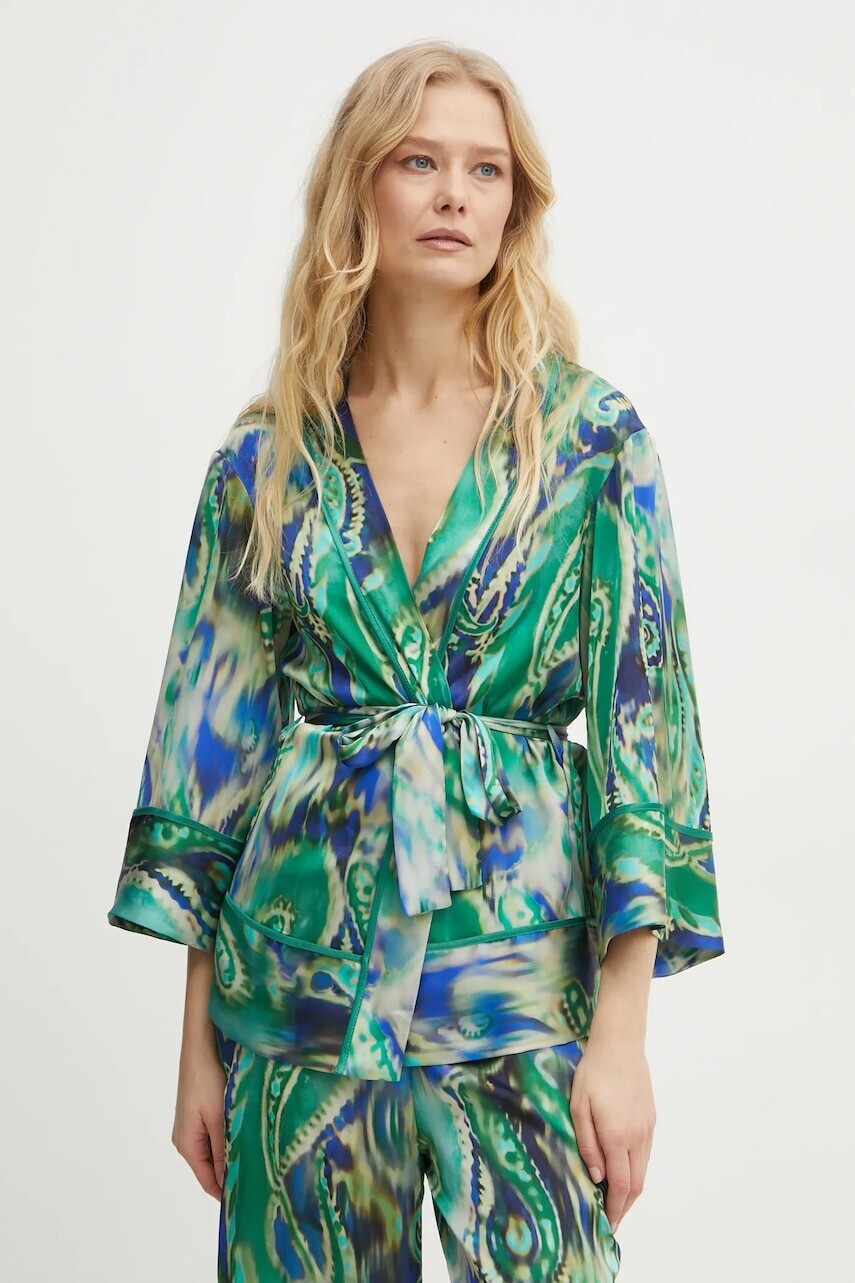 Kimono Simona Corsellini béžová farba, vzorovaná, P25CPGI012