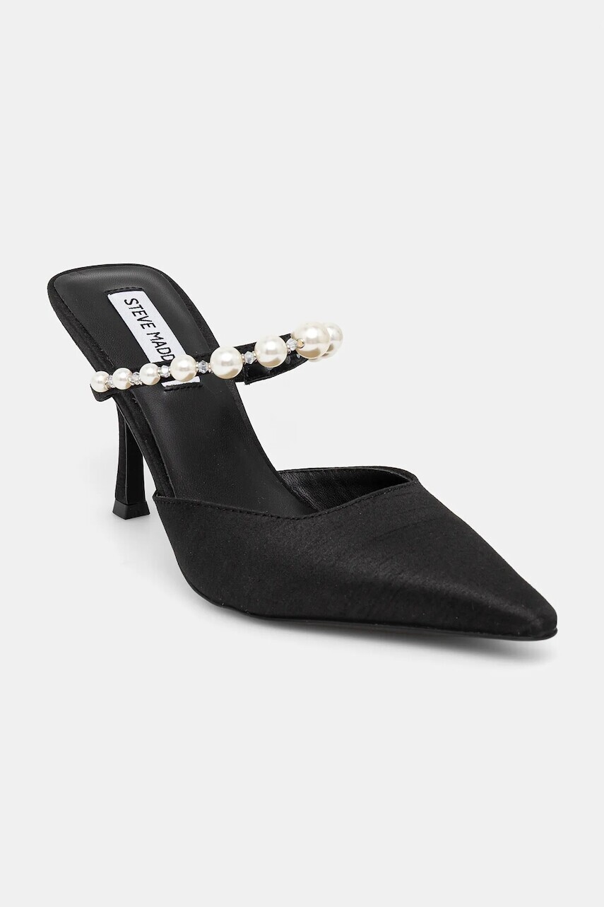 Šľapky Steve Madden Brecki-P dámske, čierna farba, na vysokom podpätku, SM11003668