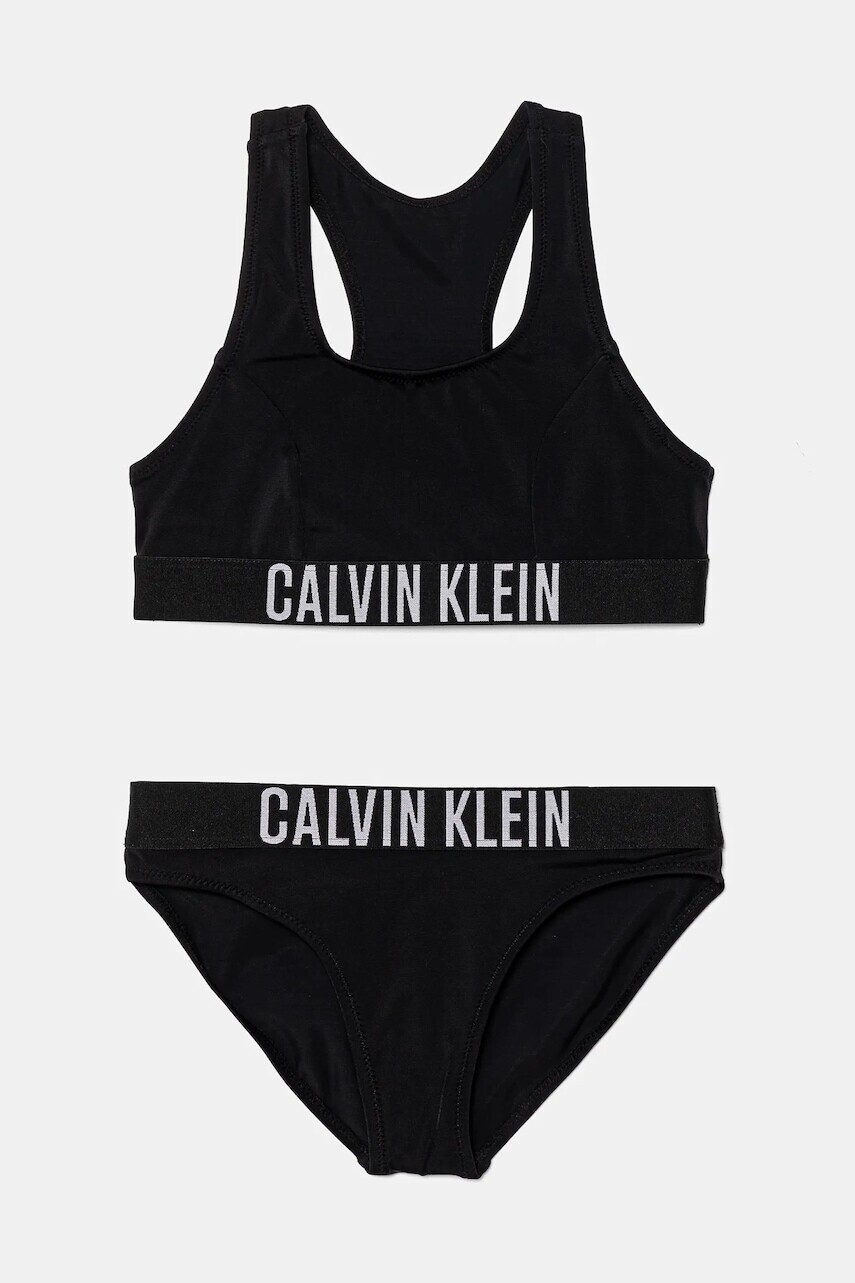 Dvojdielne detské plavky Calvin Klein Jeans čierna farba, KY0KY00091