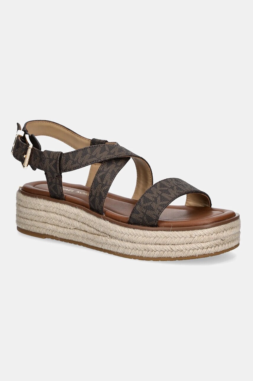 Sandále MICHAEL Michael Kors Lynn dámske, hnedá farba, na platforme, 40S5LYFS1B.200