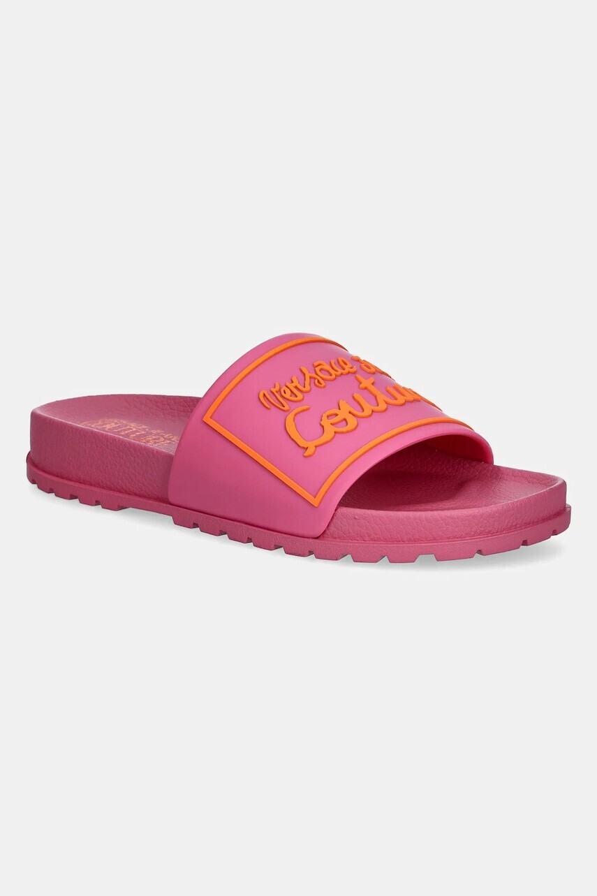 Šľapky Versace Jeans Couture dámske, ružová farba, 78VA3SQ2 71352 494
