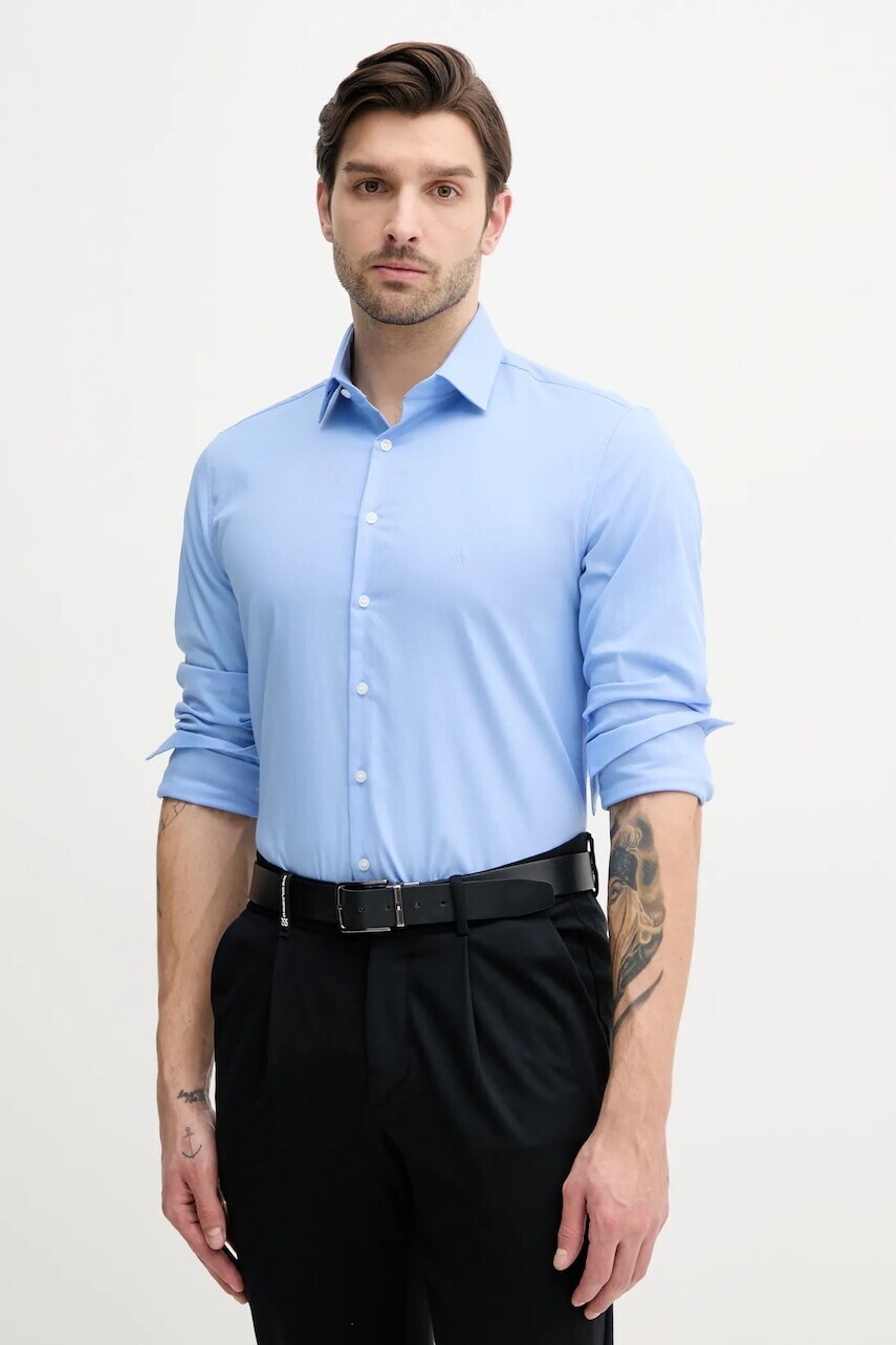 Košeľa Calvin Klein pánska, slim, s klasickým golierom, K10K114298