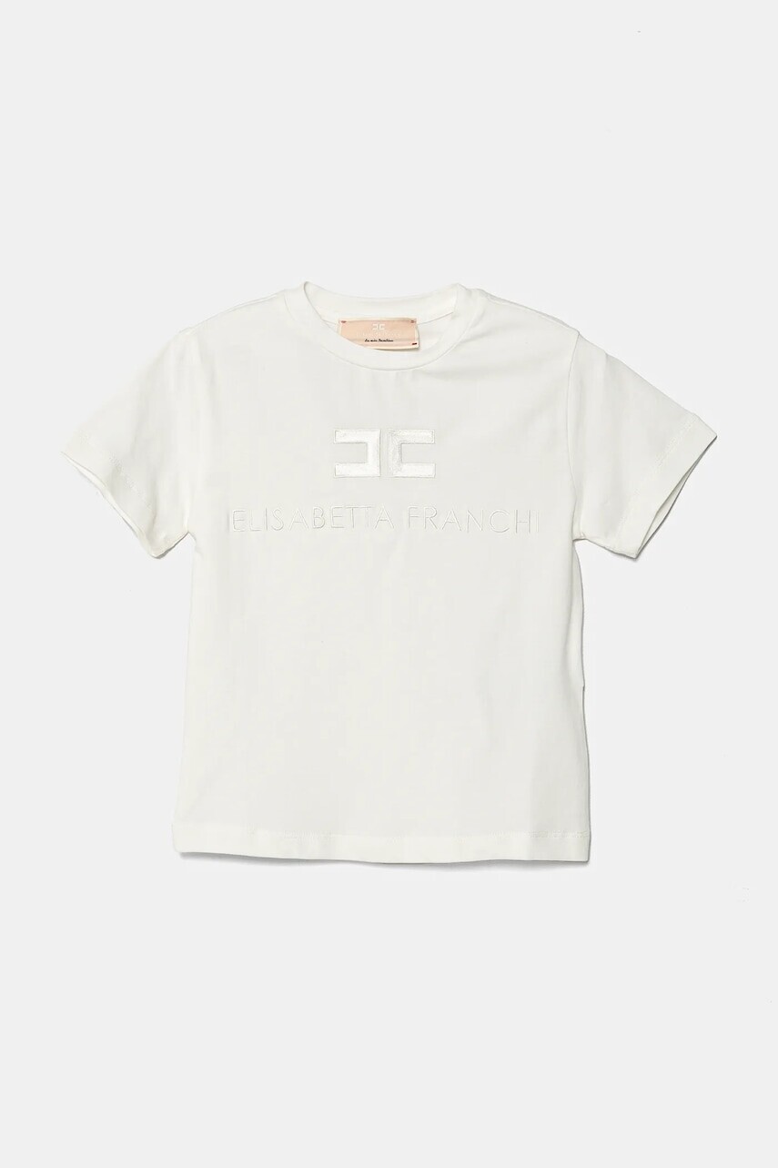 Detské tričko Elisabetta Franchi biela farba, EFTS231.0.JE006