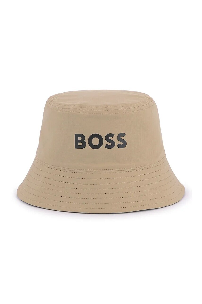 Detský obojstranný klobúk BOSS béžová farba, J52267