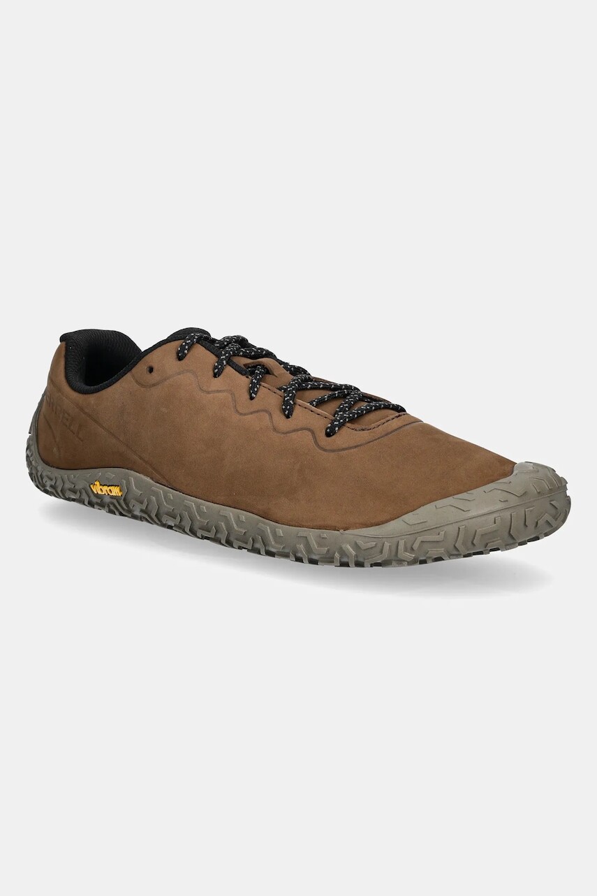 Topánky Merrell Vapor Glove 6 Leather pánske, hnedá farba, J067863