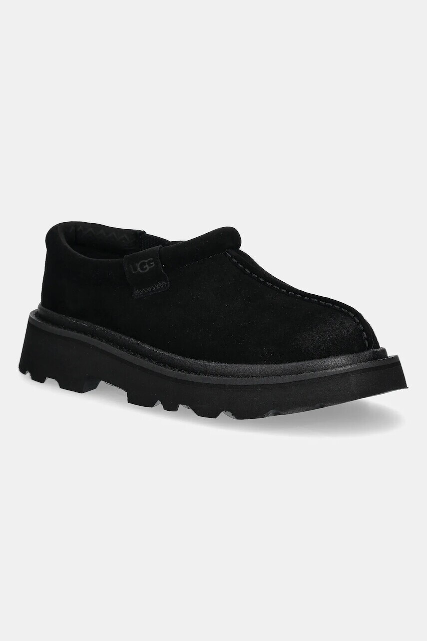 Semišové mokasíny UGG Tasman Lug pánske, čierna farba, 1166913-BLK