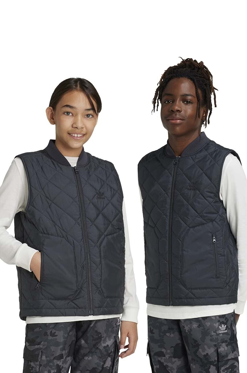 Detská vesta adidas Originals VEST čierna farba, IY1759