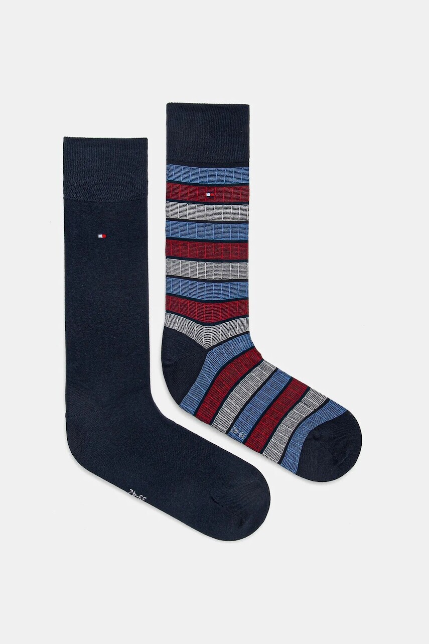 Ponožky Tommy Hilfiger 2-pak pánske, tmavomodrá farba, 701232930