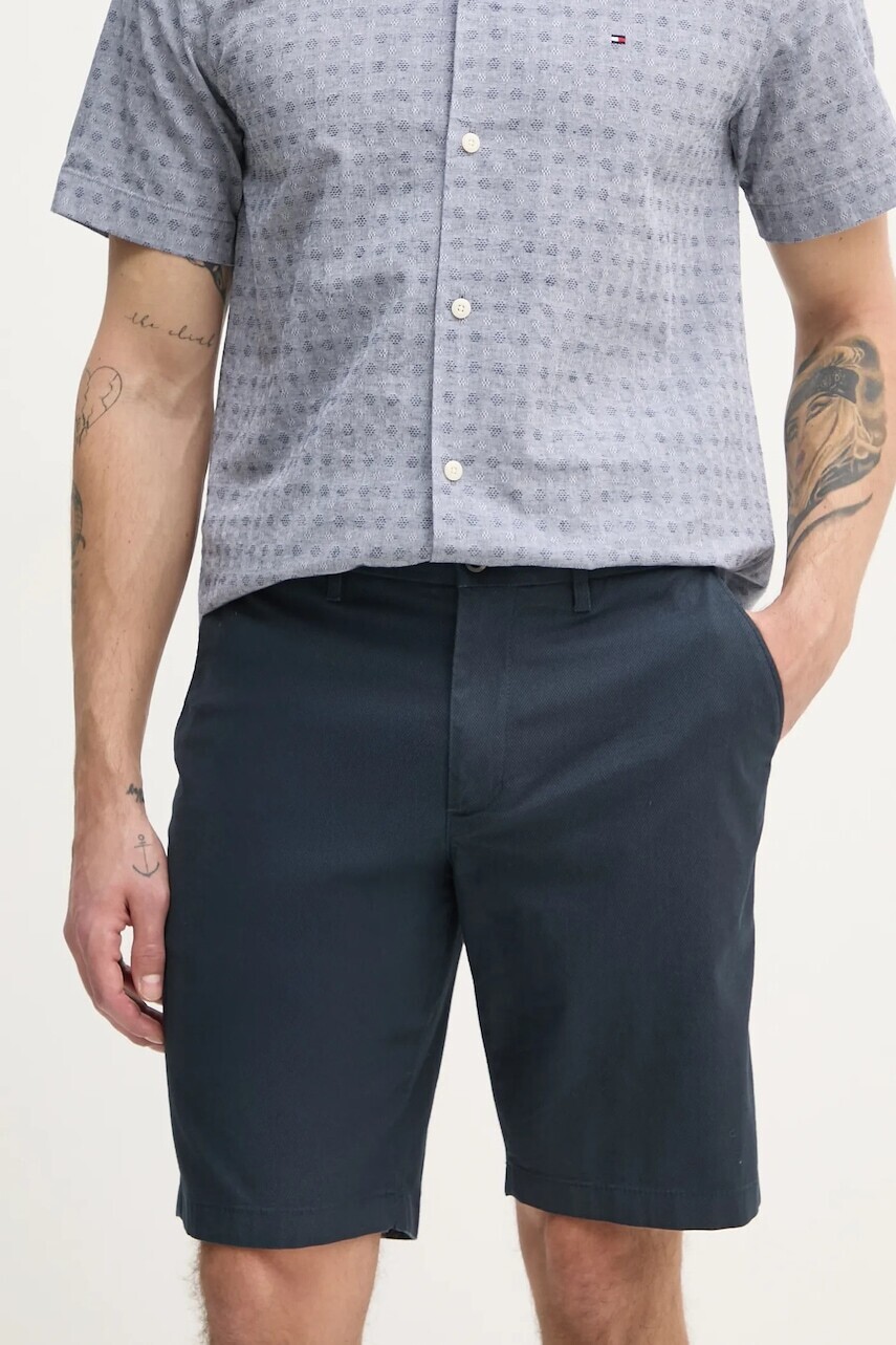 Šortky Tommy Hilfiger pánske, tmavomodrá farba, MW0MW38848